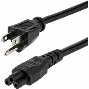 Startech.com Cable De 1.8m (6 Pies) De Alimentación Para Laptop, Cable De Corriente Nema 1-15p A C5 (mickey Mouse) Negro 10a 125v 18awg - Para Monitor, Portátil, Impresora, Escáner - Nema 5-15p / Iec 60320 C5 - 125 V Ac / 10a - Negro - 1 Solamente