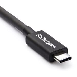 Startech.com Cable Thunderbolt 3 Pasivo 50cm - 40gbps - Pd 100w - 5k - Certificado - Compatible Usb4 / Modo Alt Dp - Thunderbolt 4 - Usb-C - Cable For Base De Conexión, Disco Duro Portátil, Monitor, Chromebook, Macbook, Portátil, Smartphone, Computador - 40gbit/S - Apantallado - Níquel Conector Chapado - Negro