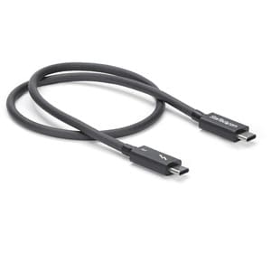 Startech.com Cable Thunderbolt 3 Pasivo 50cm - 40gbps - Pd 100w - 5k - Certificado - Compatible Usb4 / Modo Alt Dp - Thunderbolt 4 - Usb-C - Cable For Base De Conexión, Disco Duro Portátil, Monitor, Chromebook, Macbook, Portátil, Smartphone, Computador - 40gbit/S - Apantallado - Níquel Conector Chapado - Negro