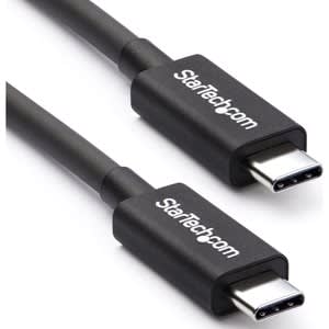Startech.com Cable Thunderbolt 3 Pasivo 50cm - 40gbps - Pd 100w - 5k - Certificado - Compatible Usb4 / Modo Alt Dp - Thunderbolt 4 - Usb-C - Cable For Base De Conexión, Disco Duro Portátil, Monitor, Chromebook, Macbook, Portátil, Smartphone, Computador - 40gbit/S - Apantallado - Níquel Conector Chapado - Negro