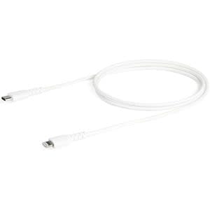 Startech.com Cable Resistente Usb-C A Lightning De 1 M Blanco - Cable De Sincronización Y Carga Para Iphone/Ipad, Certificado Mfi De Apple - Cable For Ipad, Iphone, Ipad Air, Ipad Mini, Cargador, Adaptador De Alimentación - 480mbit/S - Mfi - Apantallado - Níquel Conector Chapado - 22/32 Awg - Blanco