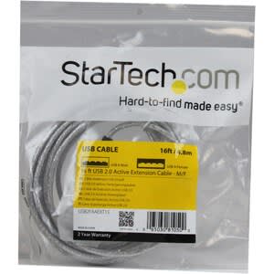 Startech.com Cable De 4.5m Extensor Activo Usb 2.0 - Macho A Hembra Usb A - Cable For Escáner, Impresora - 480mbit/S - Cable De Extensión - Gris