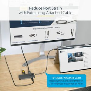 Startech.com Adaptador Multipuertos Usb C, Hdmi De 4k Y 60hz, Hub Usb-A 3.2 De 3 Puertos De 5gbps, Pd De 100w, Gbe, Docking Station - 1 Pantallas Compatibles - 4k, 2k - 3840 X 2160, 4096 X 2160, 3440 X 1440 - Usb Tipo-A - Usb Tipo-C - 1 X Rj-45 Ports - Red (rj-45) - 1 X Puertos Hdmi - Hdmi - Displayport - Thunderbolt - Cableado - Gigabit Ethernet - Mac Os X 10.11 El Capitan, Mac Os X 10.15 Catalina, Mac Os X 11.0 Big Sur, Mac Os X 12.0 Monterey, Mac Os X 13.0 Ventura, Macos 14, Windows 7, W