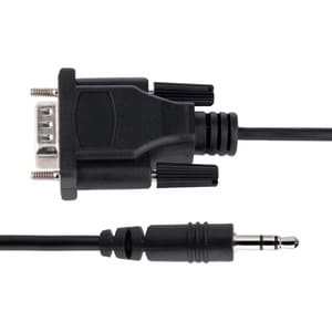 StarTech.com Startech.com Cable Adaptador 1m Serial Db9 A 3.5mm Para La Configuración De Dispositivos Seriales - Cable Rs232 Db9 Serial Macho A 3.5 Mm - Cable For Proyector, Señalización Digital, Tv, Dispositivo De Audio, Computador - Apantallado - Níquel Conector Chapado - 28 Awg - Negro