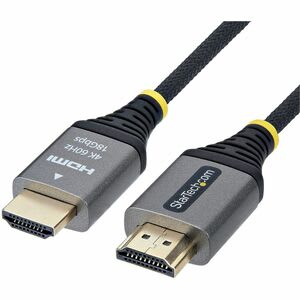 Startech.com Cable Hdmi 2.0 Certificado Premium De Alta Velocidad De 50cm – Ultraflexible – Trenzado – 4k 60hz/1440p 144hz – Cable For Dispositivo De Audio/Vídeo, Workstation, Pantalla, Bastidor, Mosaico, Receptor A/V, Barra De Sonido – 18gbit/S – Admite Hasta2560 X 1440, 3840 X 2160, 1920 X 1080, 5120 X 2880 – Apantallado – Oro Conector Chapado – Negro, Plata