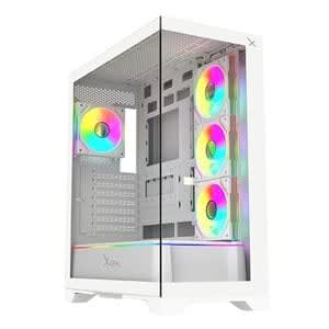 Xzeal Gaming Gabinete Gamer Xzeal Eatx Full Tower Panel Der.front. Cristal Templado 1xusb2.0 + 1xusb3.0 + 1xusb Tipo C + 3.5 Mm + 4 Ventiladores Argb Blanco