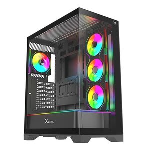 Gabinete Gamer Xzeal Eatx Full Tower Panel Der.front. Cristal Templado 1xusb2.0 + 1xusb3.0 + 1x Usb Tipo C + 3.5 Mm + 4 Ventiladores Argb Negro - Image 2