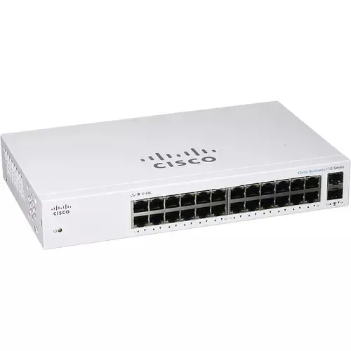 Cisco Switch Cbs110, No Administrable, 24 Puertos Gigabit Ethernet, No Poe, 2 Puertos Gigabit Sfp (combo Con 2 Puertos Gigabit Ethernet, ), El Smartnet Se Adquiere Por Separado