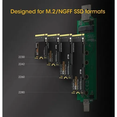 Gabinete Sdd, Usb-A / Usb-C M.2 Nvme/Sata - 1 X Ssd Admitido - Aluminio - Image 14