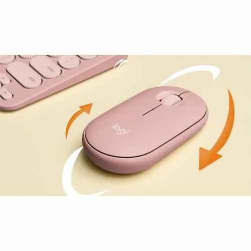 Mouse Logitech Pebble M350s - Bluetooth - Usb - óptico - 3 Botón(es) - Rosa - Inalámbrico - 10m - 4000 Dpi - Rueda De Desplazamiento - Simétrico - 1 X Aa Battery Supported