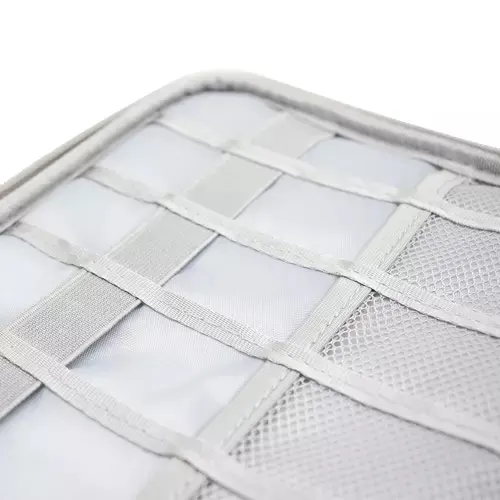 Funda Organizador De Cables Con Multiples Bolsillos Para Cargadores, Usb, Tarjetas Sd O Micro Sd, Disco Duro Y Audifonos, Cuenta Con Bandas Elasticas Para Cables, Doble Cremallera.