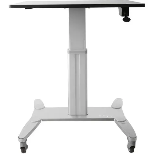 Startech.com Estación De Trabajo Móvil De Pie Y Sentado Con Superficie De 80cm - De Altura Ajustable - Escritorio Móvil - Rectángulo Superior - Altura Ajustable - 609.60mm Largo De Sobremesa X 800.10mm Ancho De Sobremesa - 1143mm Altura - Necesita Montaje - Plata - Acero - Image 3