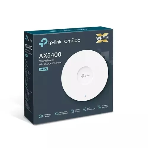 Tp-Link Eap670 Banda Dual Wi-Fi 6 Ieee 802.11 A/B/G/N/Ac/Ax 5.25gbit/S Punto De Acceso Inalámbrico - 2.40ghz, 5ghz - Interno - Tecnología Mimo - Mimo Multiusuario - 1 X Red (rj-45) - 2.5 Gigabit Ethernet - 19.80w - Montable En Techo, Montaje En Pared - Image 3