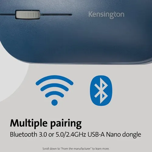 Kensington Mouse Suretrack Color Azul, Doble Conectividad Bluetooth / 2.4ghz