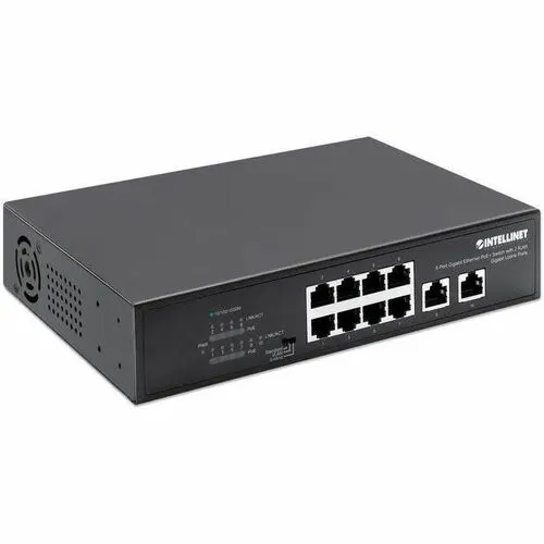 Switch Gigabit Con 8 Puertos Poe+ Y 2 Puertos Gigabit Rj45 De Enlace Ascendente - Intellinet