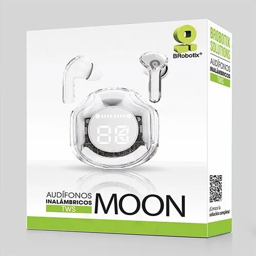 Brobotix Audífonos Inalámbricos Tws Moon, In-Ear Con Cancelación De Ruido, Bluetooth 5.3, Pantalla Led, Microfono Integrado, Estuche Recargable Usb-Tipo C - Image 3