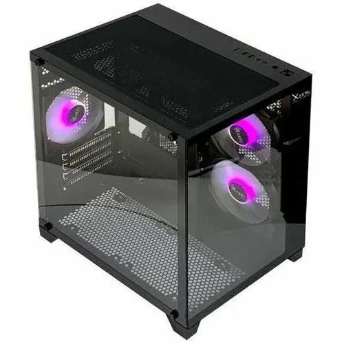 Gabinete Gamer Xzeal Panzer Cubo M-Atx/Itx / Usb 2x1.0 /3 Fan Argb /Negro
