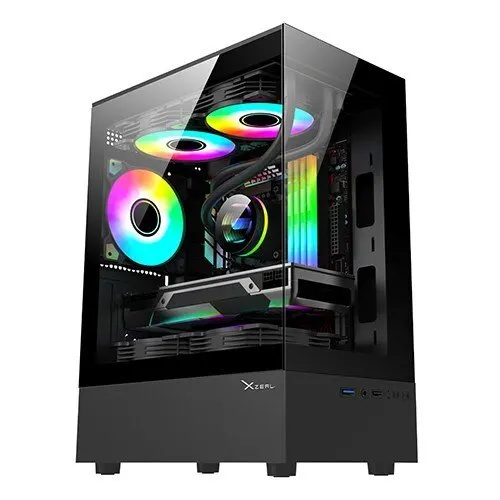 Gabinete Gamer Xzeal X-Zynergy M-Atx / Itx /Usb 1x3.0 / 1x1.0 / Rgb Negro