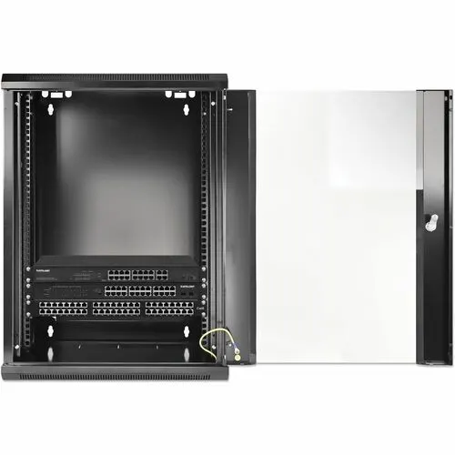 Intellinet 15u Montaje En Pared Gabinete Cerrado Armario De Bastidor Para Conmutador Lan, Panel De Conexión - 482.60mm Ancho Del Rack X 270mm Profundidad Del Rack - Negro - Vidrio Templado, Acero Laminado En Frío, Spcc, Metal Galvanizado - 60kg Capacidad Máxima De Peso - 60kg Capacidad De Peso Estático - 3año(s) Garantía - Image 2