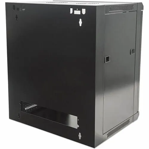 Manhattan Intelligent 12u Montaje En Pared Gabinete Cerrado Armario De Bastidor Para Redes - 482.60mm Ancho Del Rack - Negro - Vidrio Templado, Metal Galvanizado, Acero Laminado En Frío, Spcc - 60kg Capacidad Máxima De Peso - 60kg Capacidad De Peso Estático - 3año(s) Garantía - Image 4
