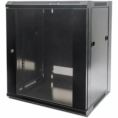 Manhattan Intelligent 12u Montaje En Pared Gabinete Cerrado Armario De Bastidor Para Redes - 482.60mm Ancho Del Rack - Negro - Vidrio Templado, Metal Galvanizado, Acero Laminado En Frío, Spcc - 60kg Capacidad Máxima De Peso - 60kg Capacidad De Peso Estático - 3año(s) Garantía - Image 7