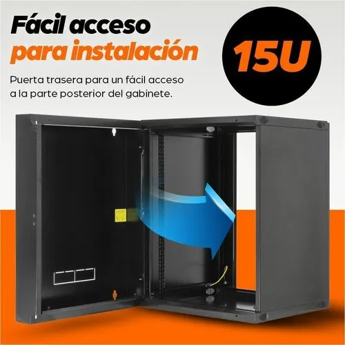 Intellinet 15u Montable En Bastidor, Montaje En Pared Armario De Bastidor Para Conmutador Lan, Panel De Conexión - 482.60mm Ancho Del Rack X 385mm Profundidad Del Rack - Negro - Acero Laminado En Frío, Spcc - 30kg Capacidad De Peso Estático - 3año(s) Garantía - Image 9