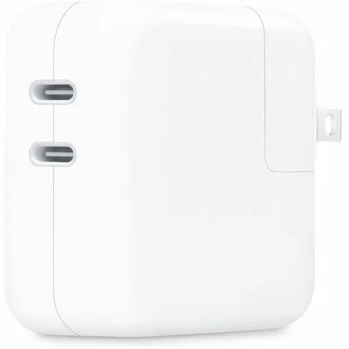 Apple 35w Adaptador De Alimentación - Adaptador Universal - 2 Usb Type-C - Para Macbook Air, Iphone, Ipad, Apple Watch, Airpod, Anteojos De Realidad Mixta, Ipad Mini, Ipad Air, Ipad Pro