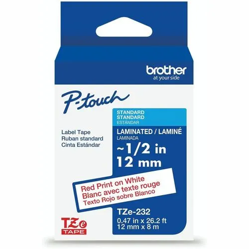 Brother P-Touch Cinta Para Etiquetas - 12mm Ancho - Blanco - Tereftalato De Polietileno (pet) - Laminada - 1 Solamente