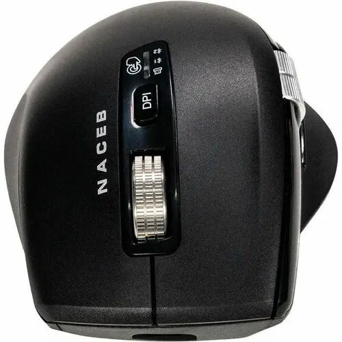 Mouse Naceb - Radiofrecuencia - Usb - 6 Botón(es) - Negro - Inalámbrico - 2.40ghz - Recargable - 3200 Dpi