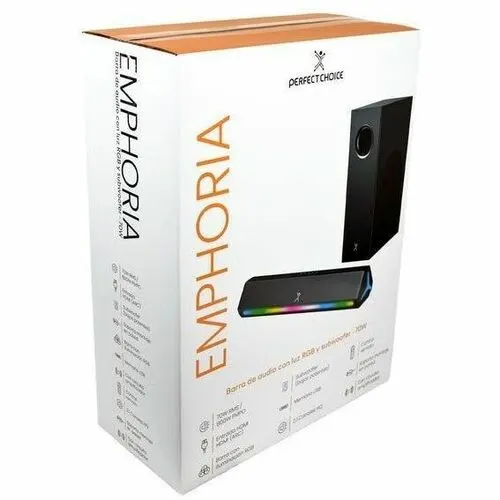 Perfect Choice Emphoria 2.1 Bluetooth Barra De Sonido - 70w Rms - Negro - De Escritorio - 45hz A 20khz - Usb - Hdmi