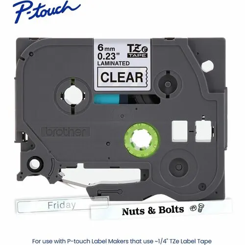 Brother P-Touch Cinta Para Etiquetas - 6mm Ancho - Transparente - Laminada - 1 Solamente - Image 4