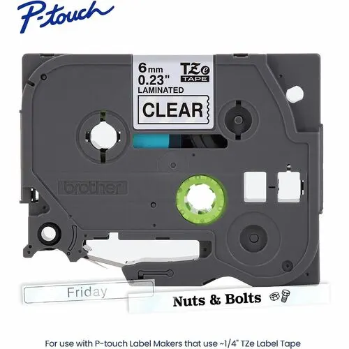 Brother P-Touch Cinta Para Etiquetas - 6mm Ancho - Transparente - Laminada - 1 Solamente - Image 8