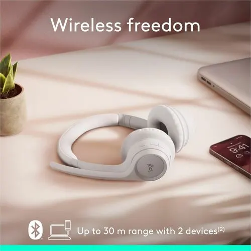 Auriculares Logitech Zone Inalámbrico Sobre La Cabeza Estéreo - Blanco - Binaural - Supra-Aural - 3000cm - Bluetooth - 50hz A 20khz - Función De Cancelación De Ruido Ambiente Micrófono
