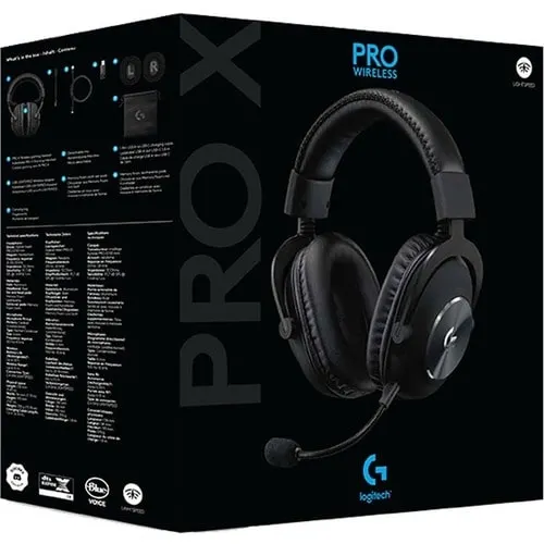Auriculares De Gaming Logitech Inalámbrico Sobre La Cabeza Estéreo - Negro - Binaural - Circumaural - 1500cm - 32ohm - 20hz A 20khz - Cardioid, Uni Direccional, Electret, Condensador Micrófono