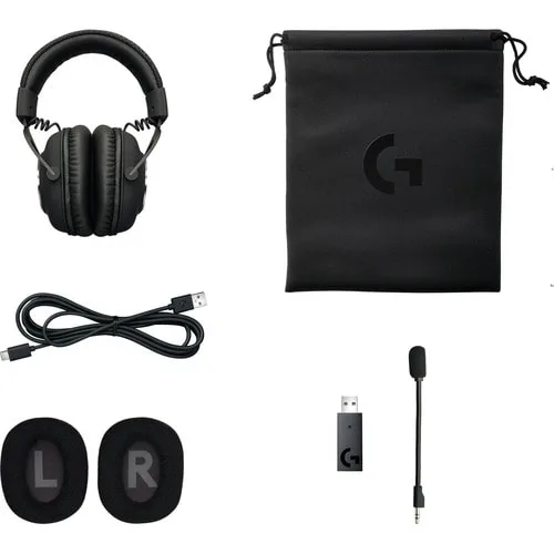 Auriculares De Gaming Logitech Inalámbrico Sobre La Cabeza Estéreo - Negro - Binaural - Circumaural - 1500cm - 32ohm - 20hz A 20khz - Cardioid, Uni Direccional, Electret, Condensador Micrófono