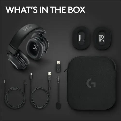 Auriculares De Gaming Logitech G Pro X Con Cable/Inalámbrico Sobre La Cabeza Estéreo - Negro - Binaural - Cerrado - 3000cm - Bluetooth - 38ohm - 20hz A 20khz - Cardioid, Uni Direccional, Condensador Electret Micrófono - Usb, Mini-Phone (3.5mm)