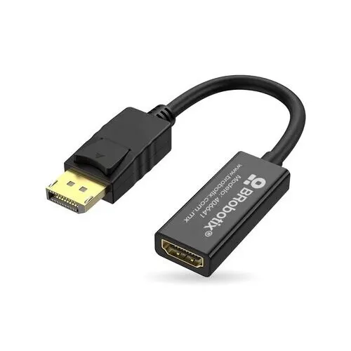 Brobotix Adaptador Displayport Macho A Hdmi Hembra, Color Negro