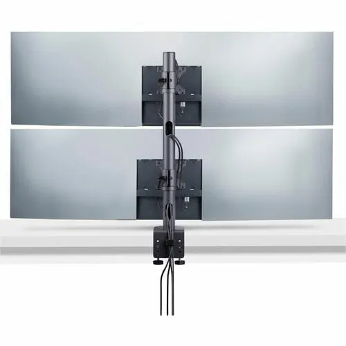 Startech.com Soporte De Escritorio Para Dos Monitores Apilados Verticales De 49" 16:9 O 32:9 - Total De 32kg - Vesa - Taa - Altura Ajustable - 2 Pantalla(s) Admitidas - 43.2cm A 124.5cm (49") Para Pantalla Plana - 31.75kg Capacidad De Carga - 75 X 75, 100 X 100 - Compatible Con Montura Vesa - Acero, Plástico - 1 - Image 3