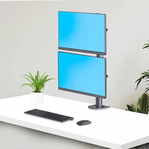Startech.com Soporte De Escritorio Para Dos Monitores Apilados Verticales De 49" 16:9 O 32:9 - Total De 32kg - Vesa - Taa - Altura Ajustable - 2 Pantalla(s) Admitidas - 43.2cm A 124.5cm (49") Para Pantalla Plana - 31.75kg Capacidad De Carga - 75 X 75, 100 X 100 - Compatible Con Montura Vesa - Acero, Plástico - 1 - Image 5