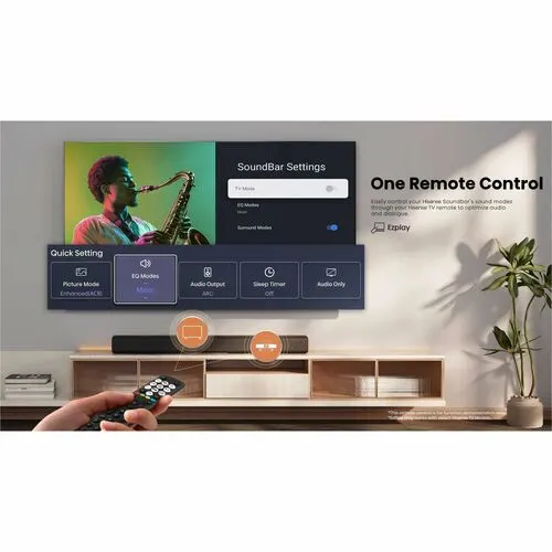 Hisense Hs1000 2.0 Bluetooth Barra De Sonido - 120w Rms - Negro - Montaje En Pared - 40hz A 20khz - Dolby Digital, Dolby Digital Plus, Virtual Surround, Dts Virtual:x, Surround Sound, Dolby Audio - Usb - Hdmi - 1