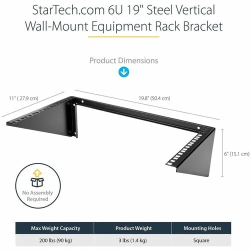 Startech.com Gabinete Rack De Servidores Vertical De Pared - De Acero Sólido - 6u - 19 Pulgadas - 90.95kg Capacidad De Carga - Acero - 1 Solamente - Image 5