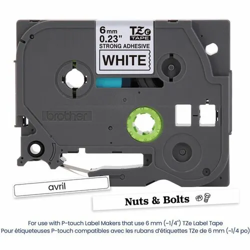 Brother P-Touch Cinta Para Etiquetas - 6mm Ancho - Blanco - Laminada - 1 Solamente - Image 7