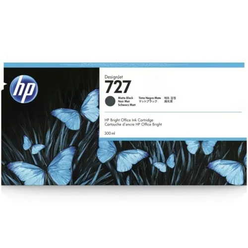 Hp 727 Negro Matte 300ml Tinta Amplio Formato C1q12a