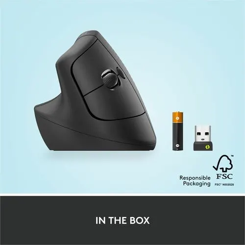 Mouse Logitech Lift - Frecuencia Bluetooth/Radio - Usb - óptico - 6 Botón(es) - Grafito - Inalámbrico - 4000 Dpi - Rueda De Desplazamiento - Pequeńo/Mediano Tamaño De La Mano/Palma - Zurdo