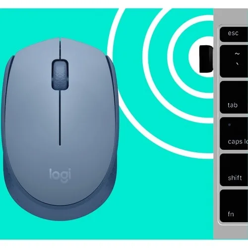 Mouse Logitech M170 - Radiofrecuencia - Usb - óptico - Gris Azulado - 1 Solamente - Inalámbrico - 2.40ghz - Simétrico