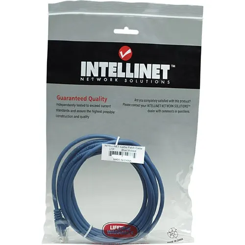 Intellinet Cable Patch 7.6m(25.0f) Cat 5e Utp Azul - Cable For Conmutador, Módem, Router, Panel De Conexión, Enchufe De Pared, Dispositivo De Red - 1gbit/S - Cable De Conexión - Oro Contacto Chapado - Azul