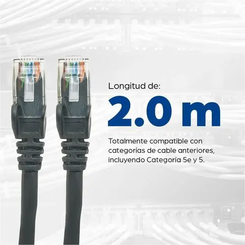 Intellinet Cable Patch Cat 6, 2.0m( 7.0f) Utp Negr - Cable For Conmutador, Módem, Router, Panel De Conexión, Enchufe De Pared, Dispositivo De Red - 1gbit/S - Cable De Conexión - Unshielded Twisted Pair (utp) - Oro Contacto Chapado - Negro