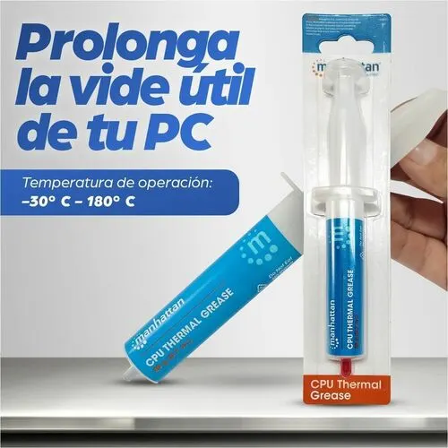 Pasta Termica Para Cpu Dispensador De Jeringa 20g - 0.965w/M?k -30°c A 180°c Temperatura - Compuesto De Silicona, Compuesto De Carbono, Compuesto De óxido De Metal