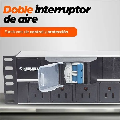 Barra Pdu 15 Cont. Gab/Rack 19" , 2u, Contr - Nema 5-15p - 3m Cordón - Montable En Bastidor - Negro - Image 6