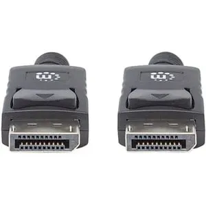 Manhattan Cable Displayport V1.2 M-M 1.0m Negro 4k60hz - Cable For Dispositivo De Audio/Vídeo, Computadora De Escritorio, Portátil, Computador, Reproductor Blu-Ray, Consola De Juegos - 21.6gbit/S - Admite Hasta3840 X 2160 - Apantallado - Níquel Conector Chapado - Oro Contacto Chapado - 28 Awg - Negro